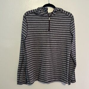 Lululemon large grey / black striped activewear hoodie